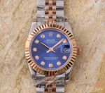 Replica Rolex Datejust Blue Face Diamond Markers 2-Tone Case Ladies Watch 31mm